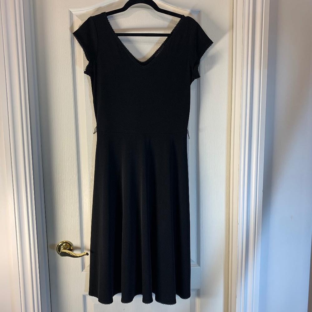 Black Emo Goth Dress | Dark Minimal • V-Neck | Medium